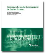 Weiß-grüner Buchumschlag „Innovatives Gesundheitsmanagement im Zeichen Europas“