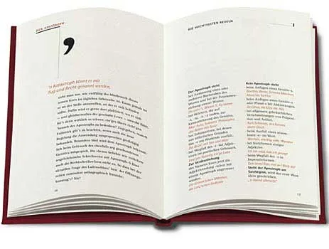 Doppelseite 16 mit großem Komma und Text