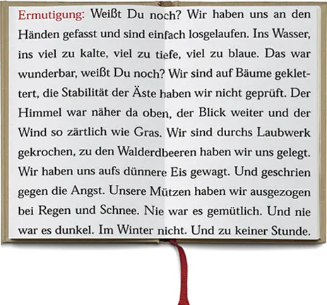 Seite 52 des anderen Bandes mit einem Text, der mit „Ermutigung“ beginnt