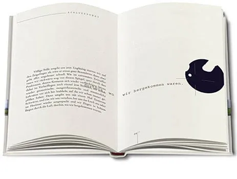 Doppelseite 66 mit Text und einem schwarzen Fleck